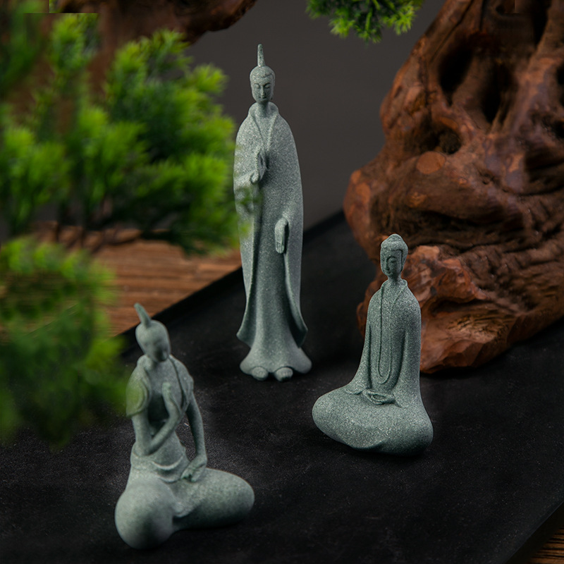 Bonsai Garden Zen - تماثيل الرهبان البوذية الصغيرة حديقة بوذا