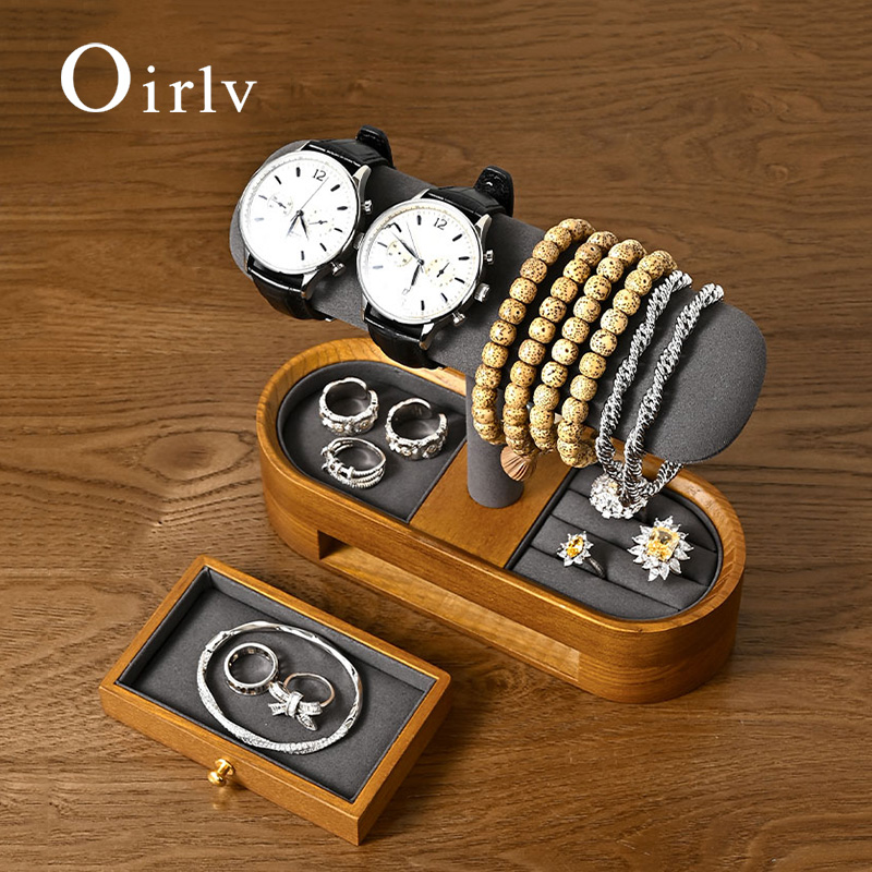 Display Stand Wood - Oirlv خشب متين ساعة منظم الرف