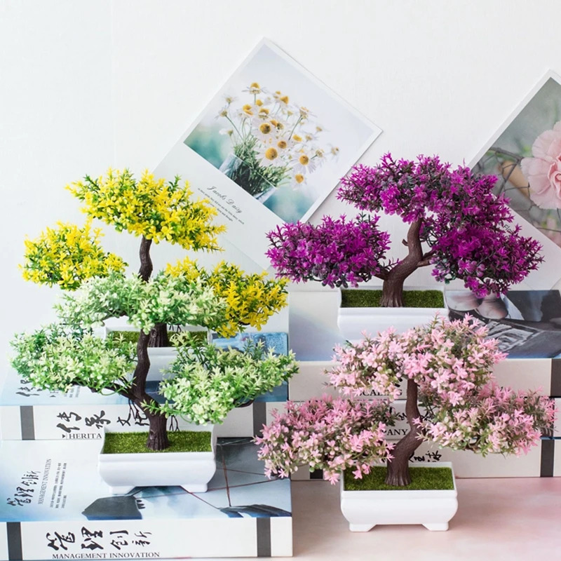 Bonsai Garden Table - نباتات اصطناعية صغيرة في أواني، زهور