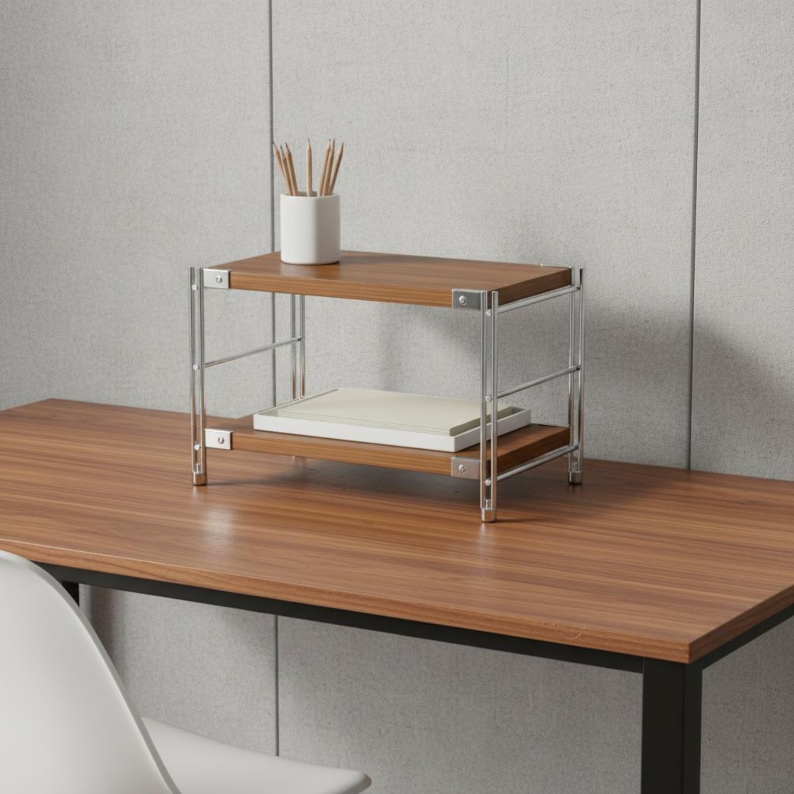 رف أرضي ضيق بدعامة على شكل X،  - مراجعة Display Stand Wood وسعره