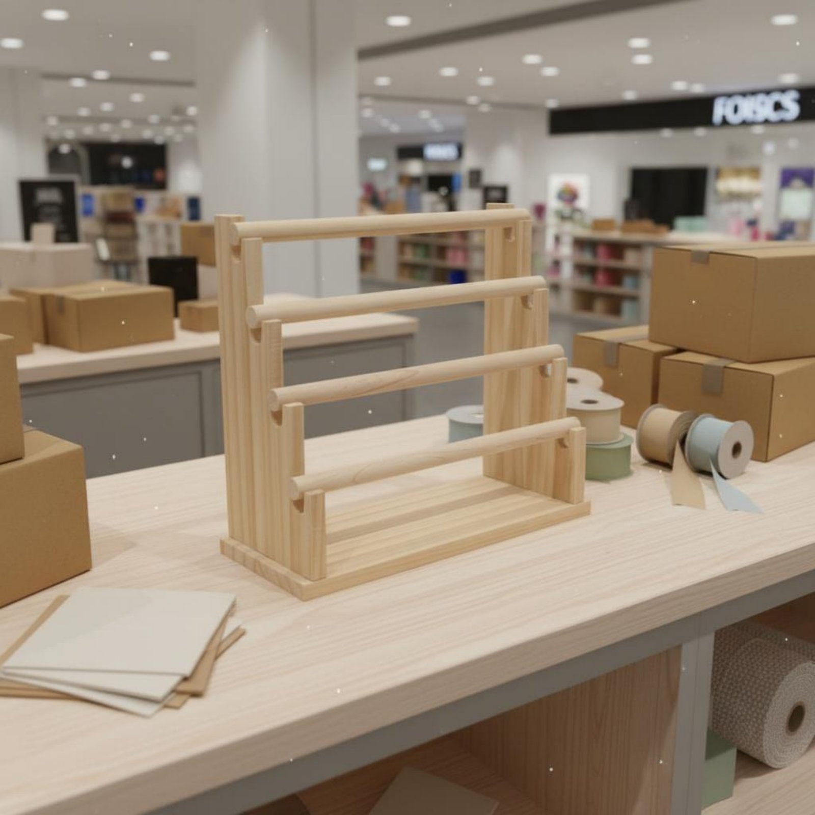حامل مجوهرات خشبي طبيعي متعدد  - مراجعة Display Stand Wood وسعره