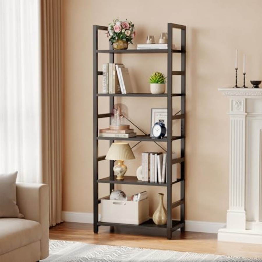 رف كتب بخمس طبقات، خزانة كتب ط - مراجعة Display Stand Wood وسعره
